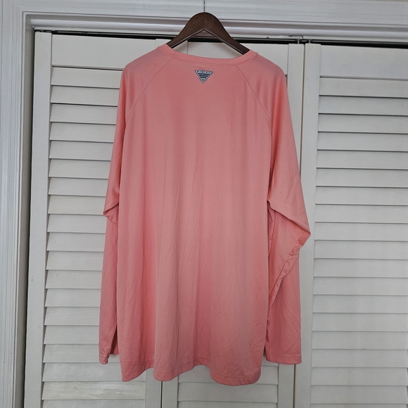 Columbia PGF Long Sleeve Shirt Size 3XL Peach Omni Shade Quick Dry Fishing - Picture 7 of 10